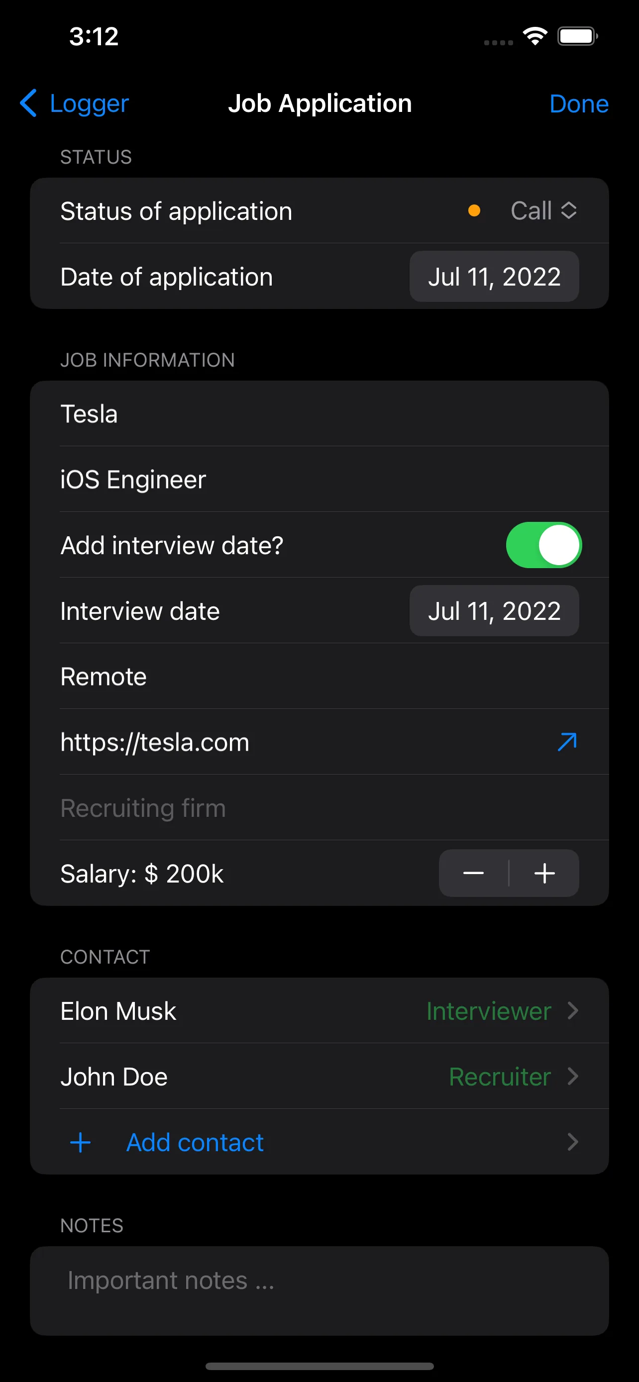 Logger screenshot 2